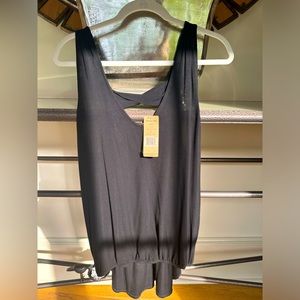 Michael Stars sheer jersey lycra tank Black one size